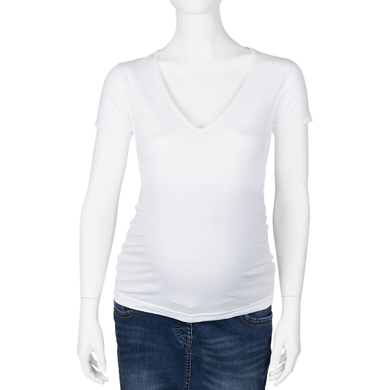 Supermom Zwangerschapsshirt V-hals Wit S tem L