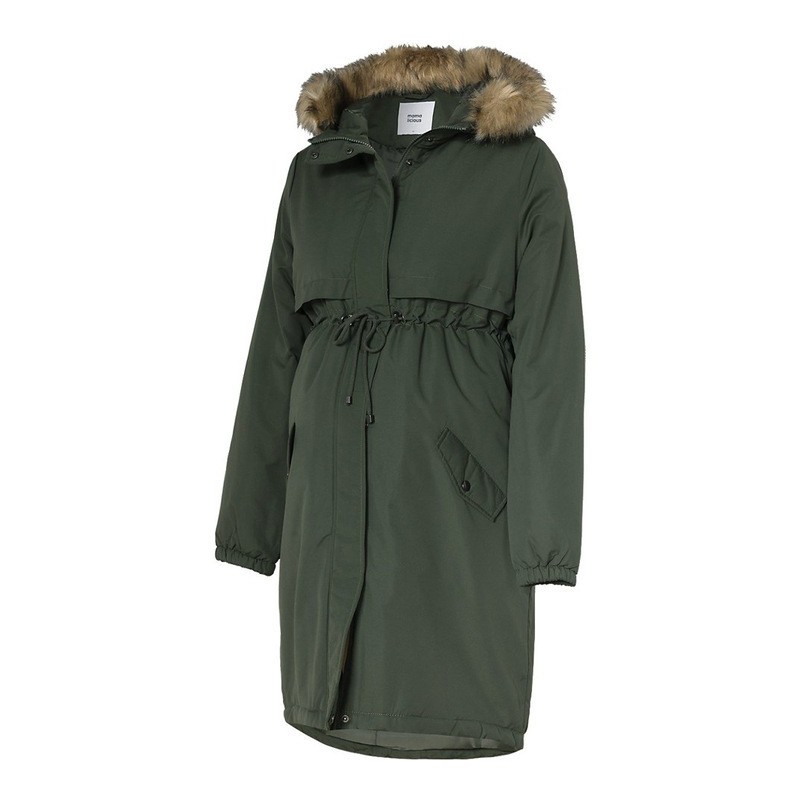 Mamalicious Zwangerschapsjas Parka Donkergroen S
