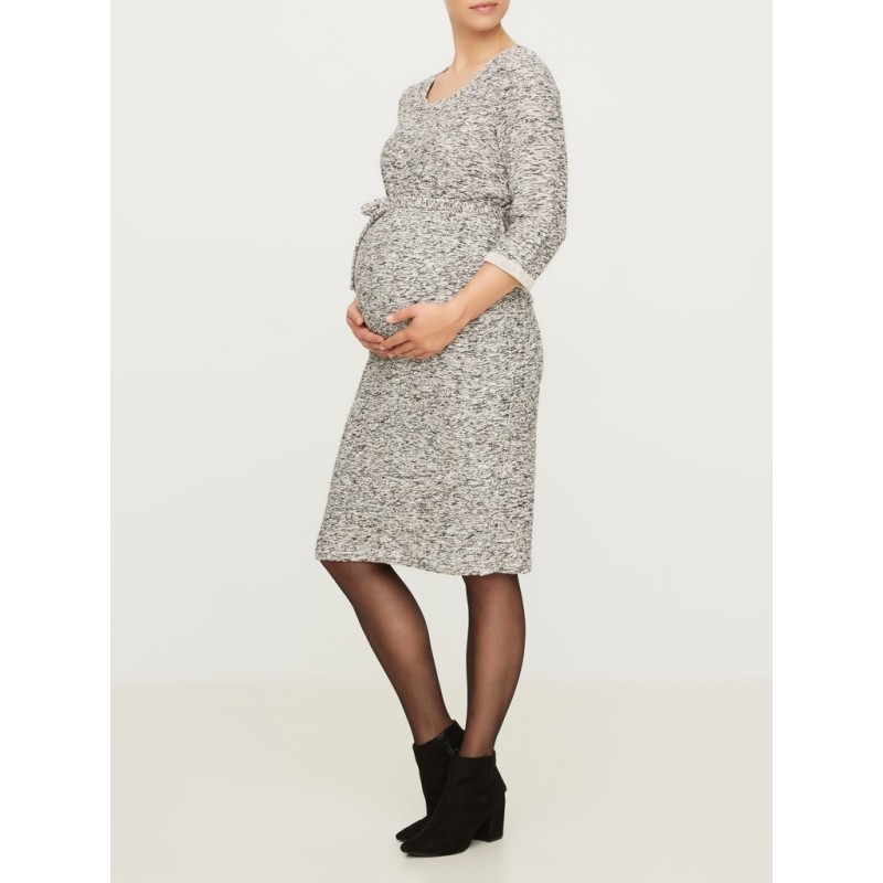Mamalicious Zwangerschapsjurk Jersey Gemêleerd Zwart S tem L