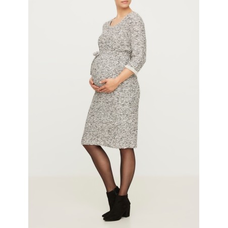 Mamalicious Zwangerschapsjurk Jersey Gemêleerd Zwart S tem L