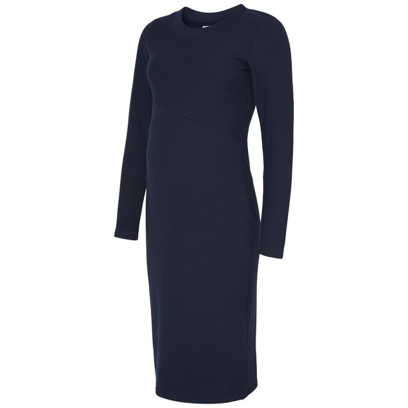 Mamalicious Zwangerschapsjurk Fijngebreid Blauw M TEM XL