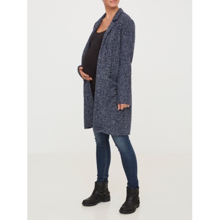 Mamalicious Zwangerschapsmantel Reverskraag Blauw S tem XL