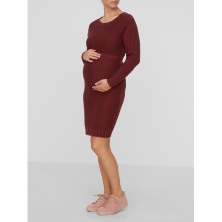 Mamalicious Zwangerschapsjurk Knit Zinfandel S tem L