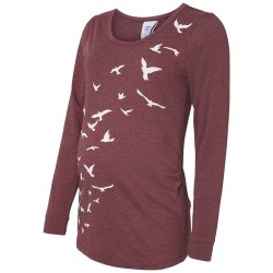 Mamalicious Zwangerschapstop Vogelprint Rood S
