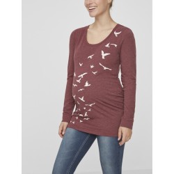 Mamalicious Zwangerschapstop Vogelprint Rood S